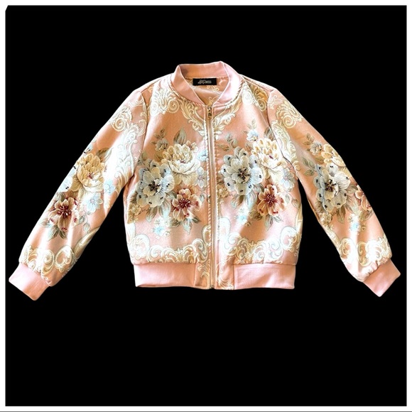 The Luyzah Gorgeous Romantic Embellished Rose Bomber Jacket - Picture 3 of 13